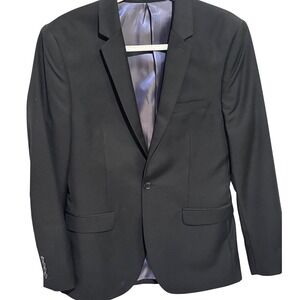 TOPMAN Black Skinny Fit Blazer Jacket Mens Size 38R Formal Career Preppy Dinner
